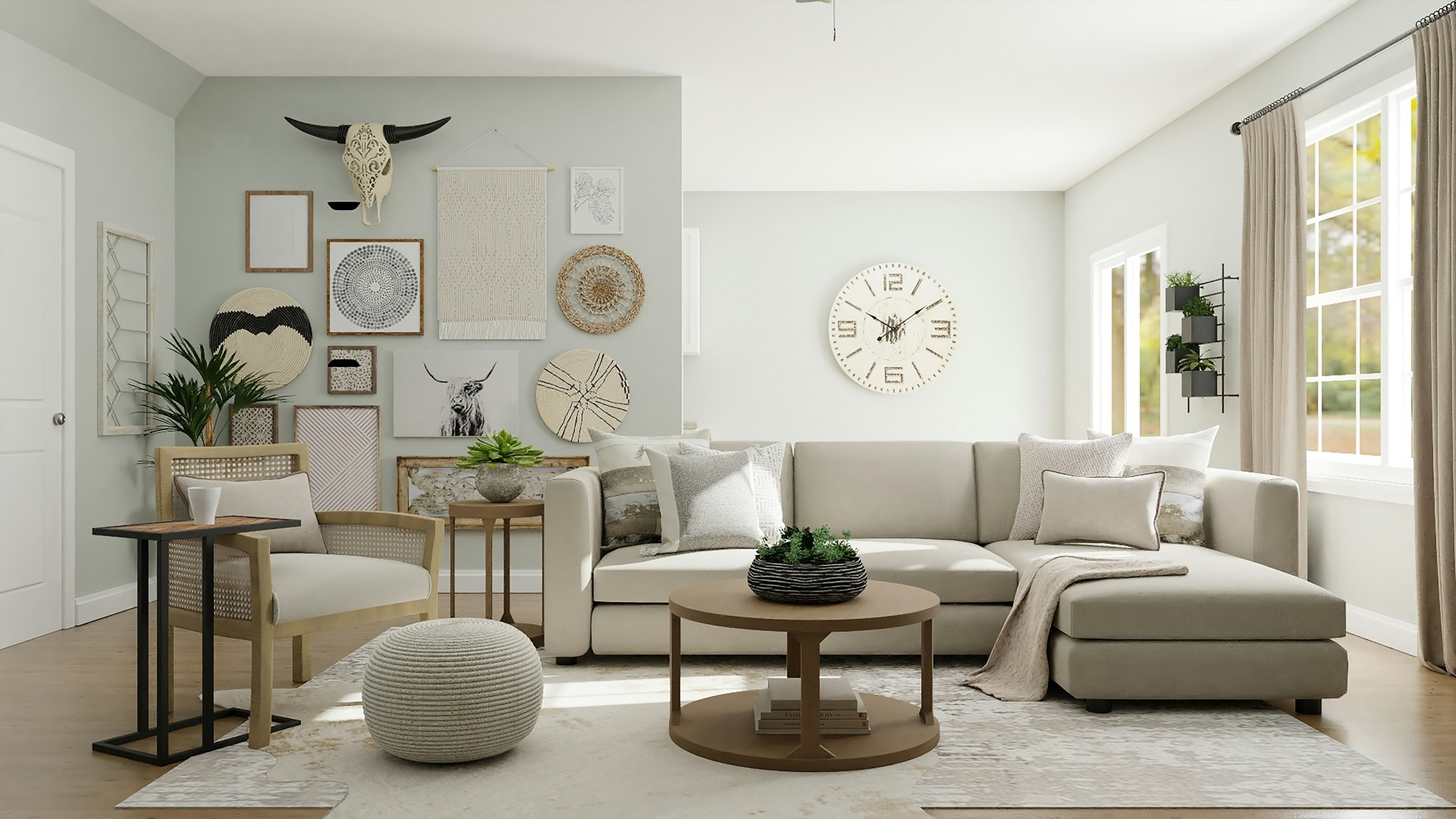 Artisan ceramics and mid-century aesthetic home decor staging